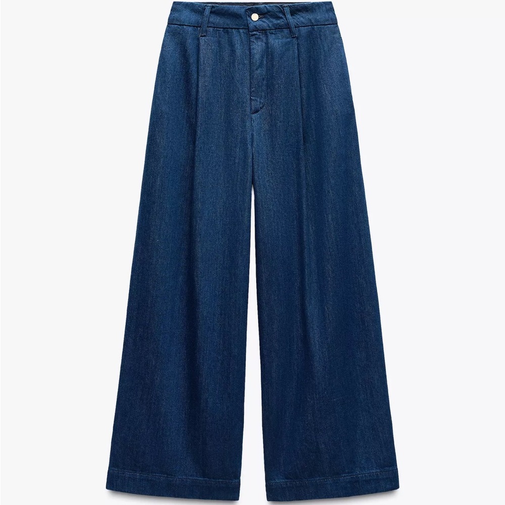 Zara Z1975 High Waisted Pleated Balloon-Pleated Jeans US4